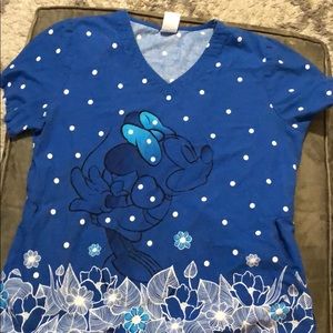 Disney Minnie Mouse large scrub top EUC